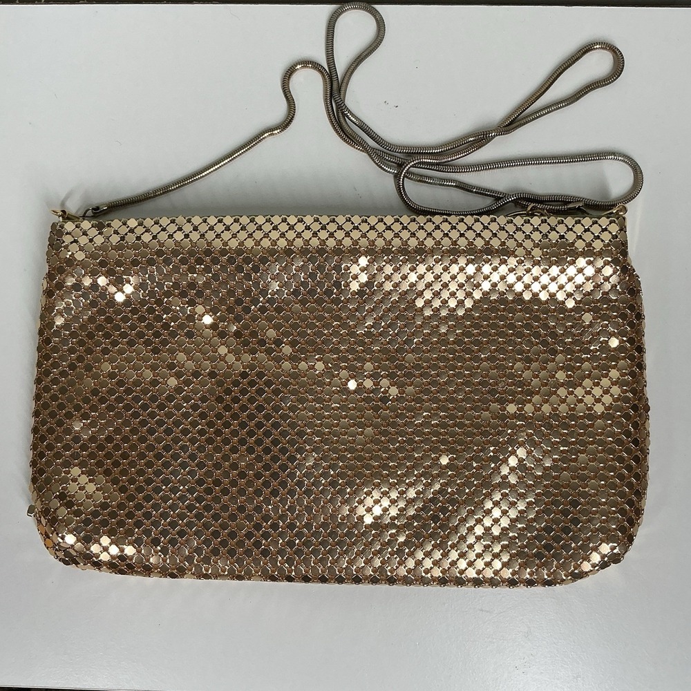 Vintage Pacific Connections Gold Mesh Metallic Evening Bag‎ Purse Formal